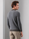 COMOBOCA 100% Cashmere Men's Mock Neck Jacquard Sweater
