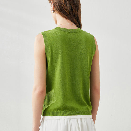 COMOBOCA Women's Faux Layered Look Tank Top