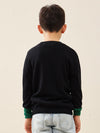 COMOBOCA 100% Wool Kids' Color Contrast Cuff Button Up Cardigan