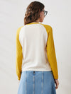 COMOBOCA Women's Colorblock Raglan Round Neck Sweater