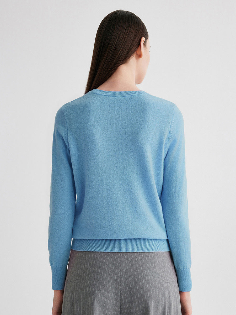 COMOBOCA 100% Cashmere Women's Round Neck Sweater