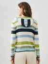 COMOBOCA Women's Versatile Striped Zip-Up Hoodie Cardigan