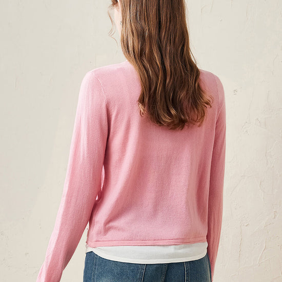 COMOBOCA 100% Wool Chic Layered Look Sweater for Women