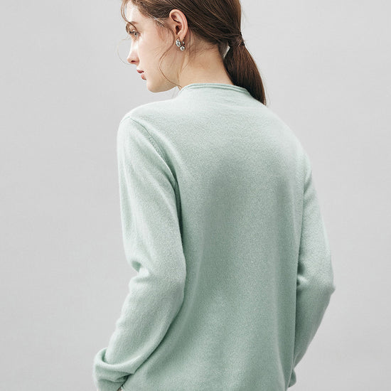 COMOBOCA 100% Cashmere Women's Round Neck Knit sweater