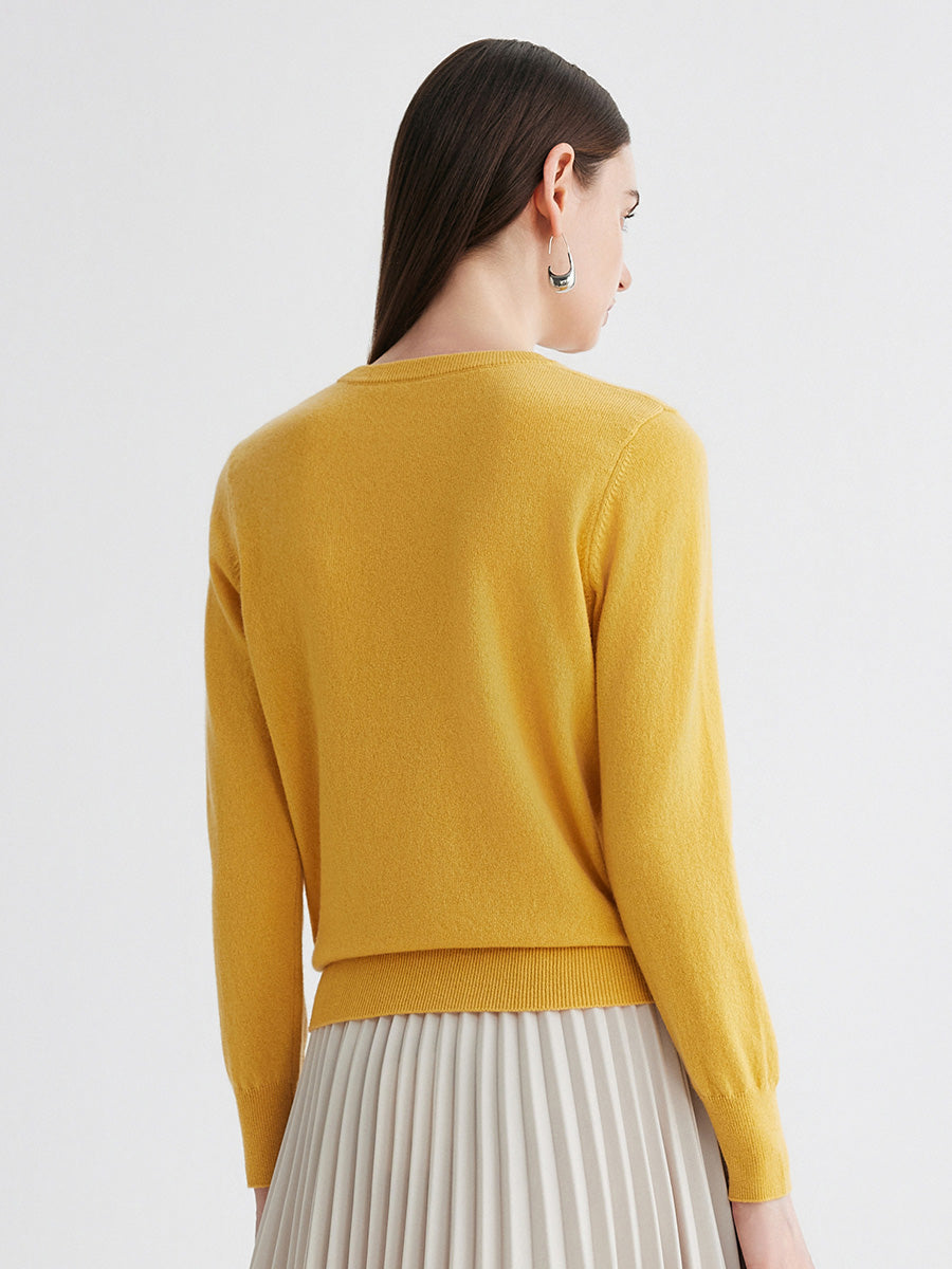 COMOBOCA 100% Cashmere Women's Round Neck Sweater