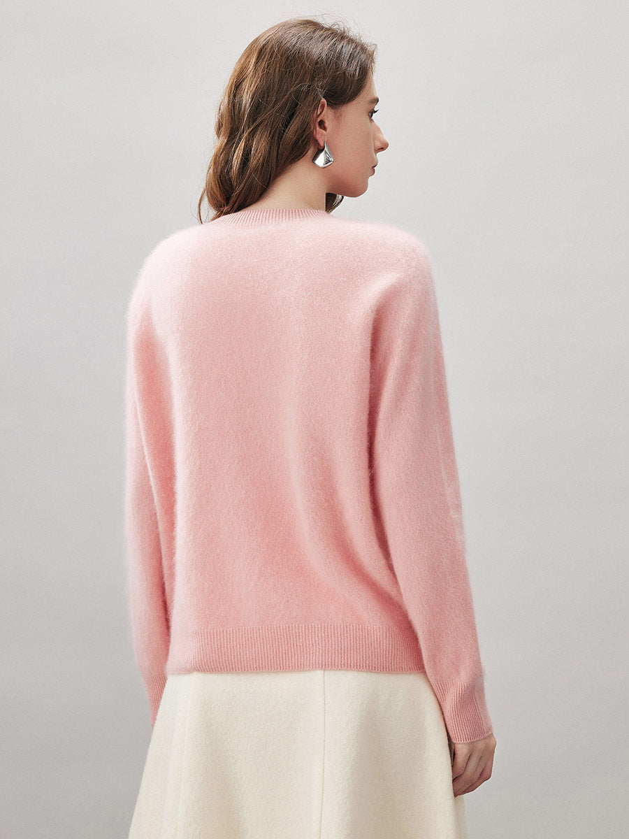 COMOBOCA Women's Wool Seamless Brushed Knit Sweater