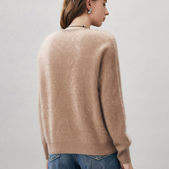 COMOBOCA Women's Wool Seamless Brushed Knit Sweater