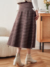 COMOBOCA Women's Plaid Wool Knit A Line Skirt