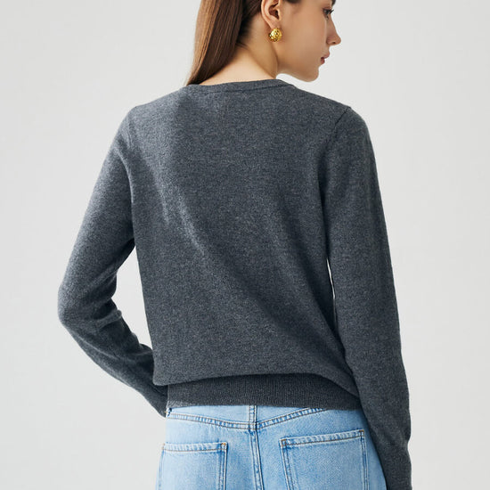 COMOBOCA 100% Cashmere Women's Round Neck Sweater