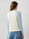 COMOBOCA Women's Colorblock Raglan Round Neck Sweater