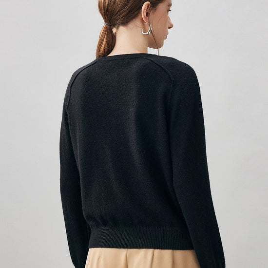 COMOBOCA 100% Cashmere Women's Pumpkin Embroidery Knit Cardigan