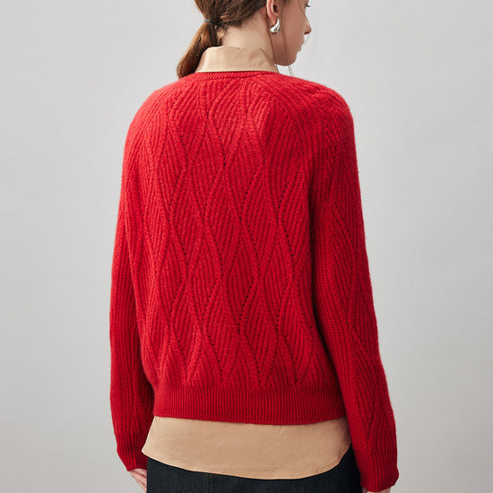 COMOBOCA 100% Cashmere Women's Cable Knit Sweater