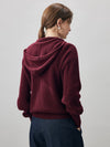 COMOBOCA 100% Cashmere Women's Ribbed Knit Hoodie