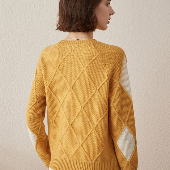 COMOBOCA 100% Cashmere Women's Sweater with Gold&Silver Threads