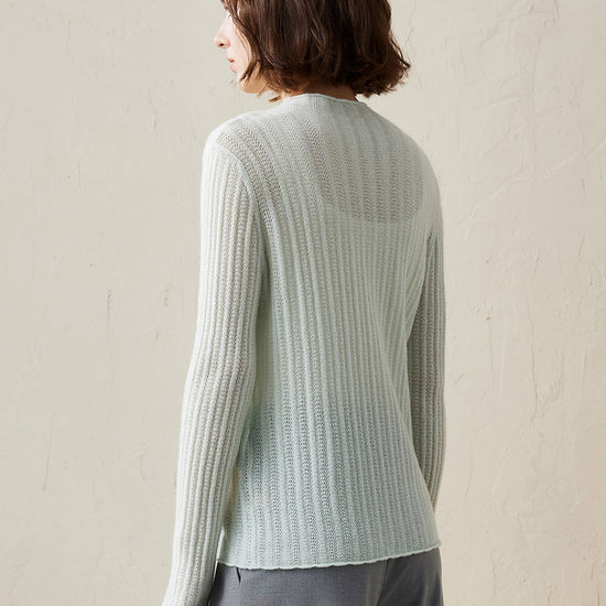 COMOBOCA Women's Ribbed Mock Neck Knit Sweater