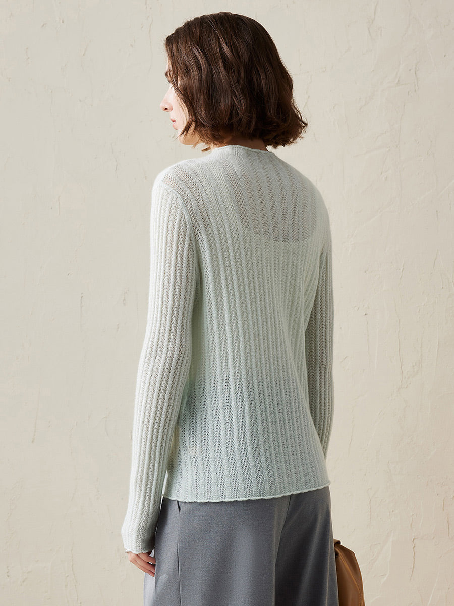 COMOBOCA Women's Ribbed Mock Neck Knit Sweater