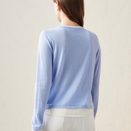 COMOBOCA 100% Wool Chic Layered Look Sweater for Women