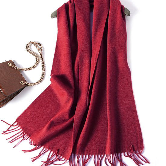 COMOBOCA 100% Wool Fringe Versatile Scarf