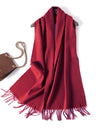COMOBOCA 100% Wool Fringe Versatile Scarf