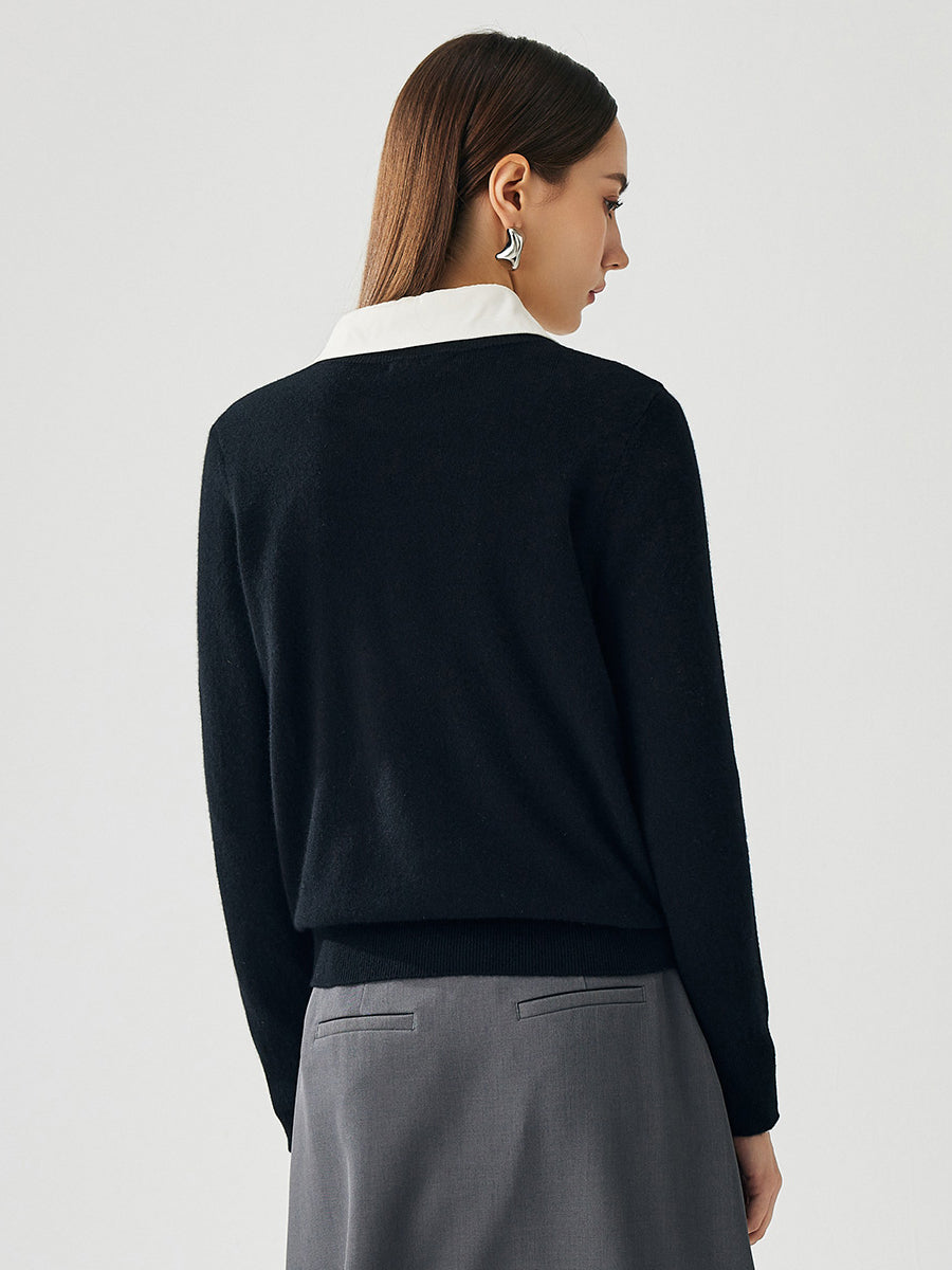 COMOBOCA 100% Cashmere Women's Round Neck Sweater