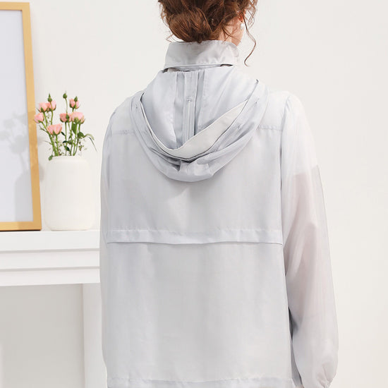 COMOBOCA 100% Mulberry Silk Women's Zip Up Hooded Jacket