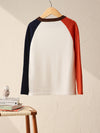 COMOBOCA 100% Wool Kid's Casual Colorblock Knit Sweater