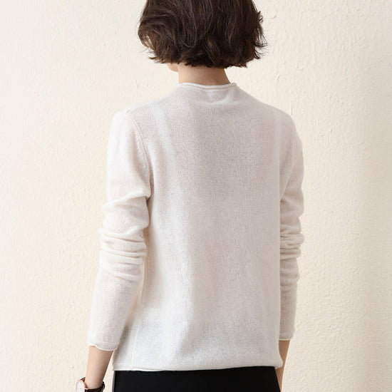 COMOBOCA 100% Cashmere Women's Round Neck Knit sweater