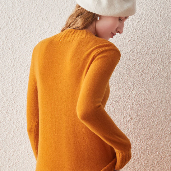 COMOBOCA 100% Cashmere Women's Mock Neck Knit Sweater