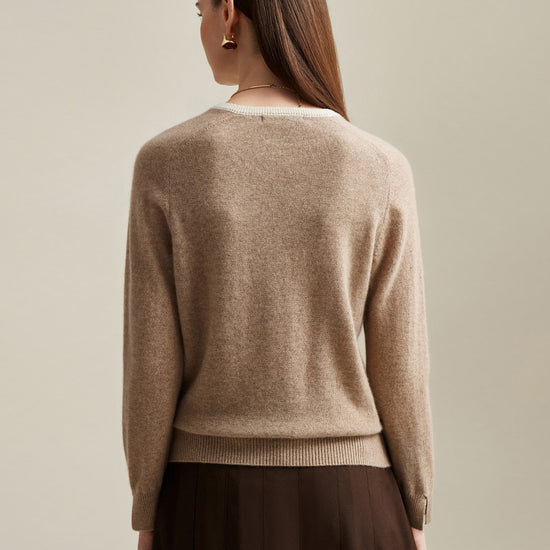 COMOBOCA 100% Cashmere Women's Button-Accent Sweater