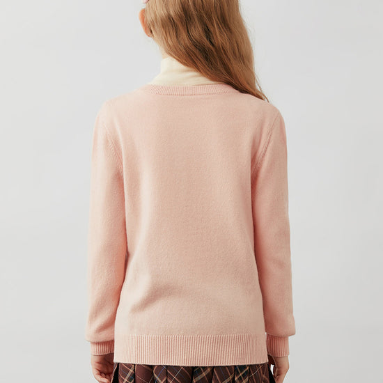 COMOBOCA 100% Wool Kids' Colorful Heart Shaped Buttons Cardigan