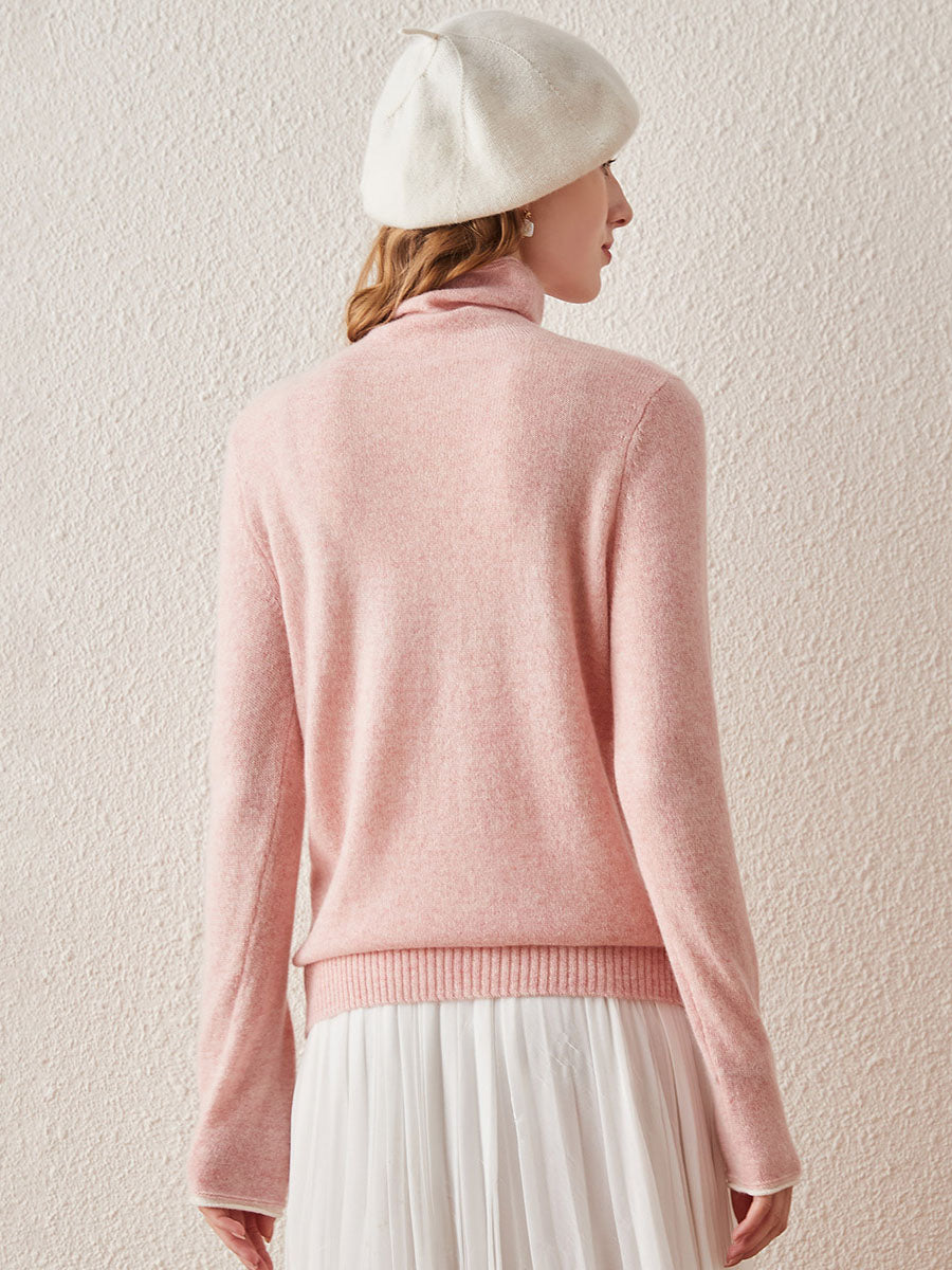 COMOBOCA 100% Cashmere Women's Pearl Buttoned Sweater