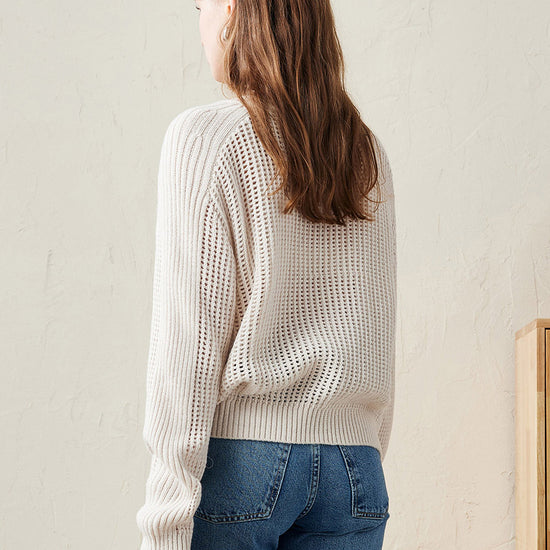 COMOBOCA 100% Wool Women's Ribbed Knit Sweater