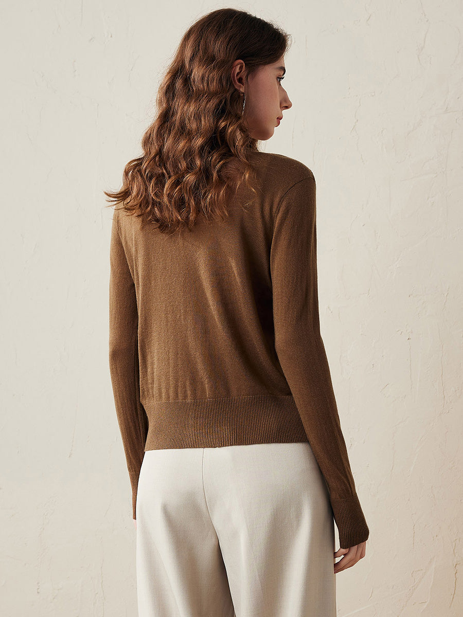 COMOBOCA Women's Classic Ribbed Button Up Cardigan