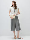 Women’s Mulberry Silk Contrast Collar Striped Knit T-Shirt