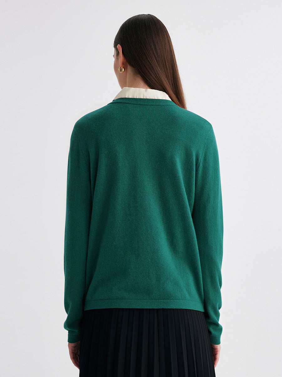 COMOBOCA 100% Cashmere Women's Button-Up Cardigan