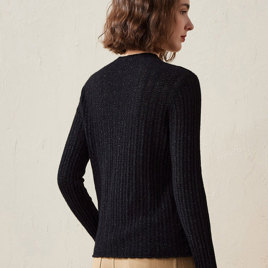 COMOBOCA Women's Ribbed Mock Neck Knit Sweater