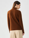 COMOBOCA 100% Cashmere Women's Half-Zip Mock Neck Pullover Sweater