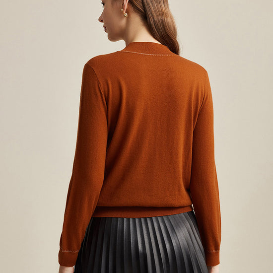 COMOBOCA 100% Wool Worsted Women's Elegant Sweater