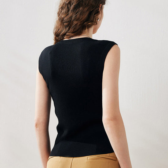 COMOBOCA Women's Ribbed V-Neck Tank Top