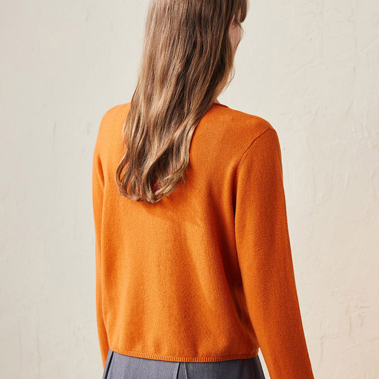 COMOBOCA 100% Wool Women's V-Neck Button Up Cardigan