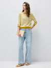 COMOBOCA Women's Striped Color Block Button Front Cardigan