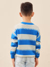 COMOBOCA 100% Wool Kids' Striped Nordic Pattern Knit Sweater