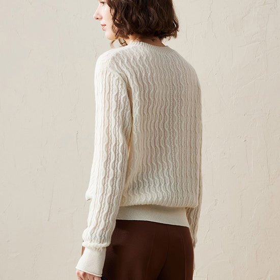 COMOBOCA 100% Cashmere Women's Classic Cable Knit Sweater