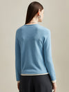 COMOBOCA 100% Cashmere Women's Sweater with Contrast Trim