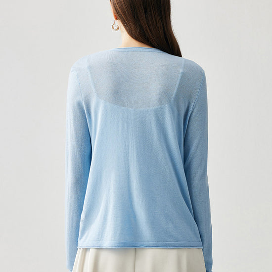 COMOBOCA Women's Button-Up Cardigan with Cable Knit Detail