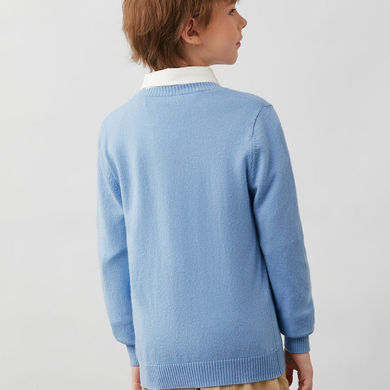 COMOBOCA 100% Wool Kids' Panda Pattern Round Neck Sweater