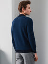 COMOBOCA 100% Cashmere Men's Mock Neck Jacquard Sweater