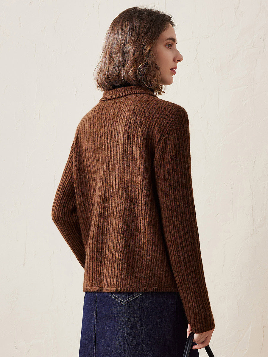 COMOBOCA 100% Cashmere Women's Toggle Closure Knit Cardigan