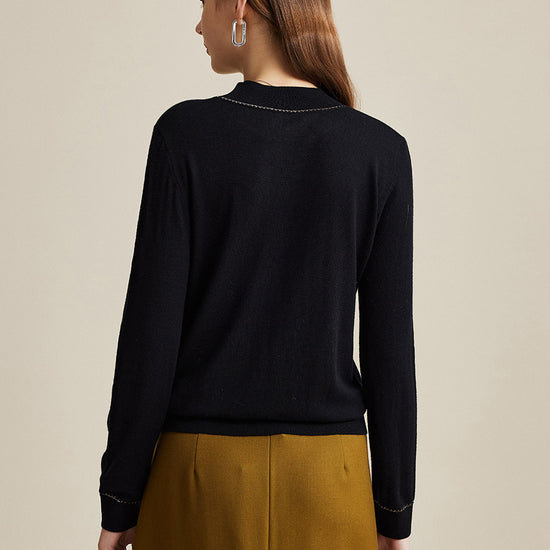 COMOBOCA 100% Wool Worsted Women's Elegant Sweater