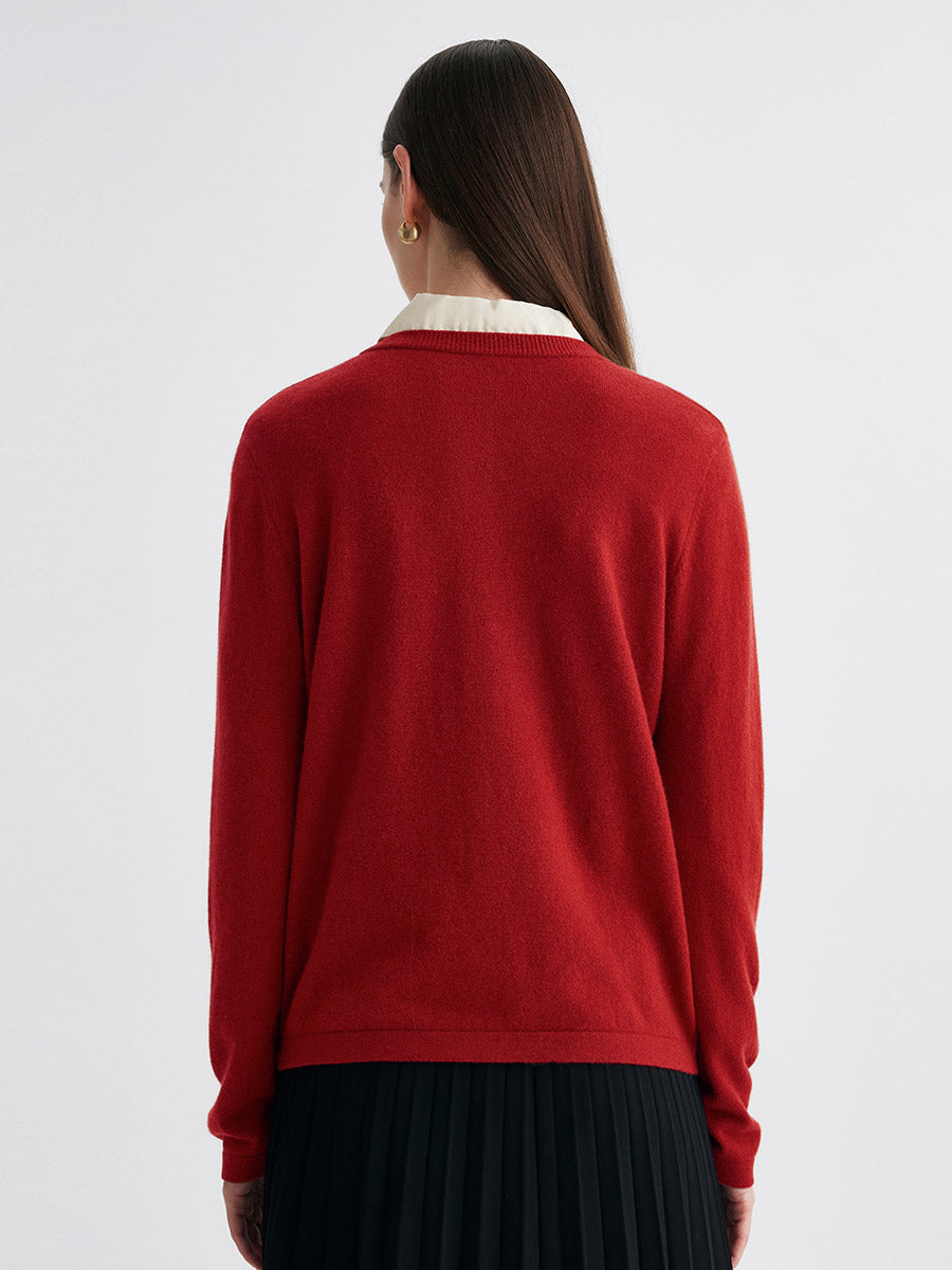 COMOBOCA 100% Cashmere Women's Button-Up Cardigan